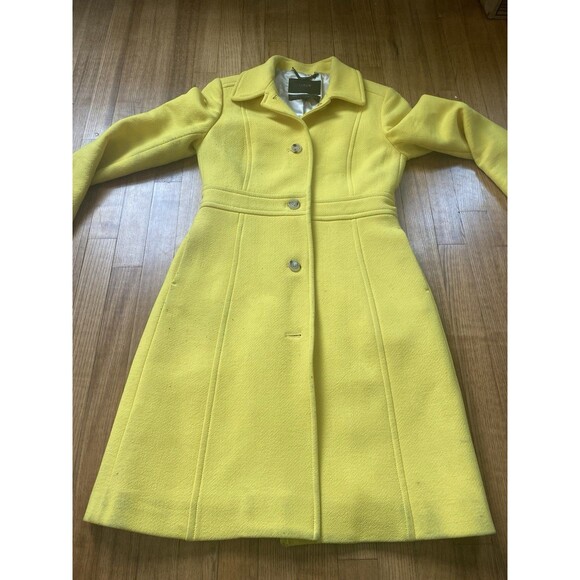 J. Crew Double Cloth Manifattura di Carmignano Italian Wool Coat 4 Yellow READ - Picture 2 of 13